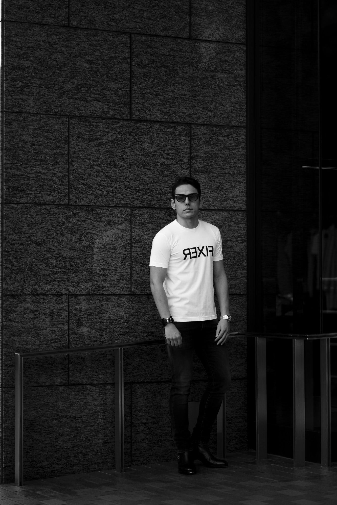 FIXER (フィクサー) FTS-03 Reverse Print Crew Neck T-shirt リバースプリント Tシャツ WHITE (ホワイト) 愛知 名古屋 Alto e Diritto altoediritto アルトエデリット Tシャツ