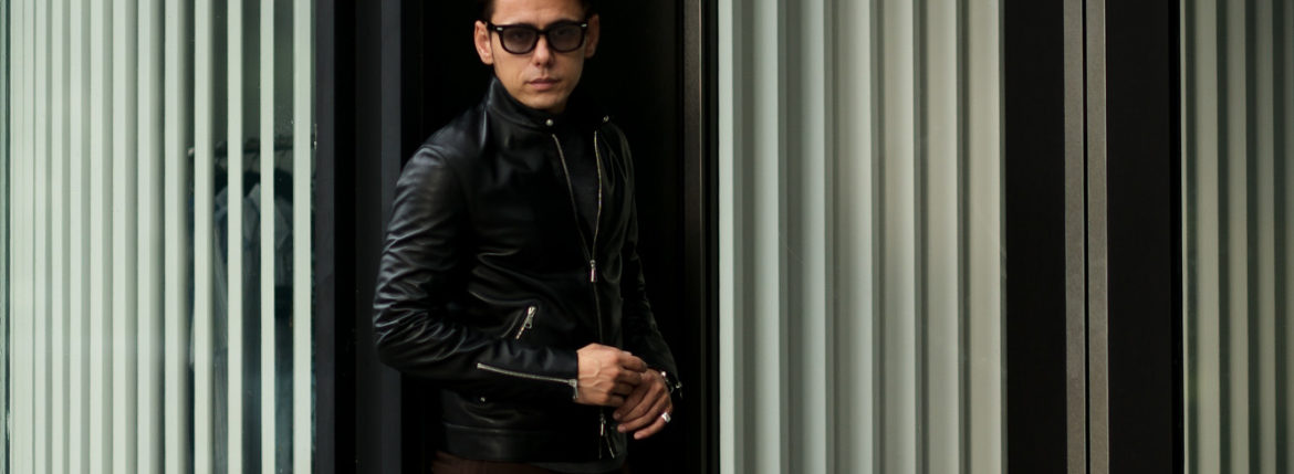 HEDIN (エディン) KIMON Single Leather Jacket (シングル レザー ジャケット) Lamb Leather ラムレザー シングル ライダース ジャケット NERO (ブラック) Made in italy (イタリア製) 2021秋冬 【Alto e Diritto 別注】 【Speical Model】愛知 名古屋 Alto e Diritto altoediritto アルトエデリット レザージャケット ライダースジャケット