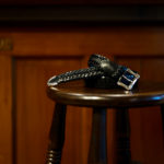 J&M DAVIDSON (ジェイアンドエムデヴィッドソン) ENVELOPE BUCKLE TIP END PLAITED BELT 30MM (エンベロープバックルチップエンドプレーテッドベルト 30mm) COWHIDE LEATHER (カウハイドレザー) プンターレ メッシュベルト BLACK (ブラック・999)　Made in spain (スペイン製) 2021秋冬新作のイメージ