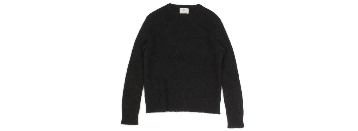 RIVORA (リヴォラ) GENTLE Knit Crew Neck (ジェントル ニット クルーネック) Cashmere Mohair Silk カシミア モヘア シルク ニット クルーネックセーター BLACK (ブラック・010) MADE IN JAPAN (日本製) 2021 秋冬 愛知 名古屋 Alto e Diritto altoediritto アルトエデリット