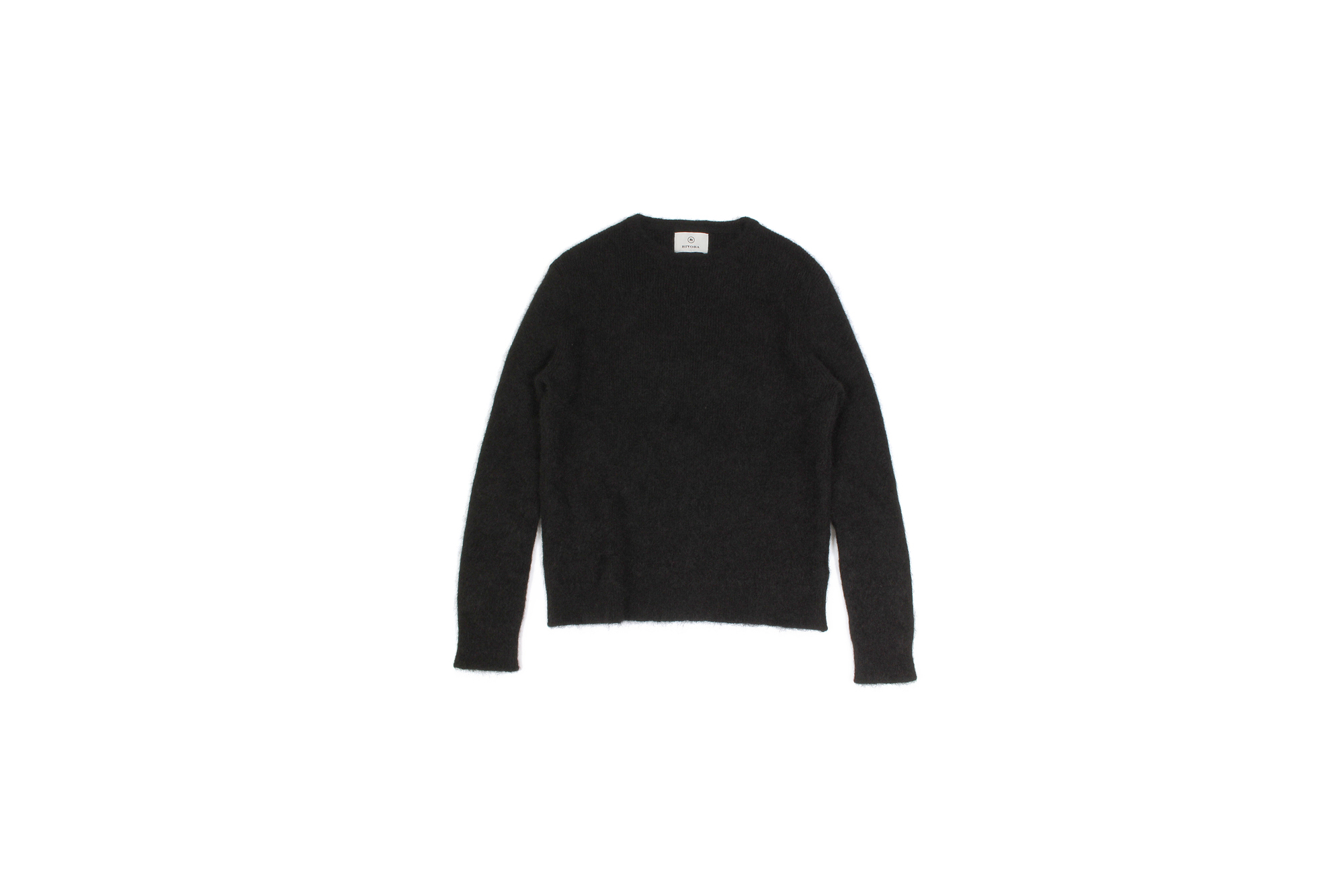 RIVORA (リヴォラ) GENTLE Knit Crew Neck (ジェントル ニット クルーネック) Cashmere Mohair Silk カシミア モヘア シルク ニット クルーネックセーター BLACK (ブラック・010) MADE IN JAPAN (日本製)  2021 秋冬 愛知 名古屋 Alto e Diritto altoediritto アルトエデリット