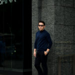 RIVORA (リヴォラ) SIDE CABLE Mock Neck Pull-Over (サイドケーブル モックネック プルオーバー) SUPER120s Wool サイドケーブル ウール モックネック セーター NAVY (ネイビー・040) MADE IN JAPAN (日本製) 2021 秋冬のイメージ