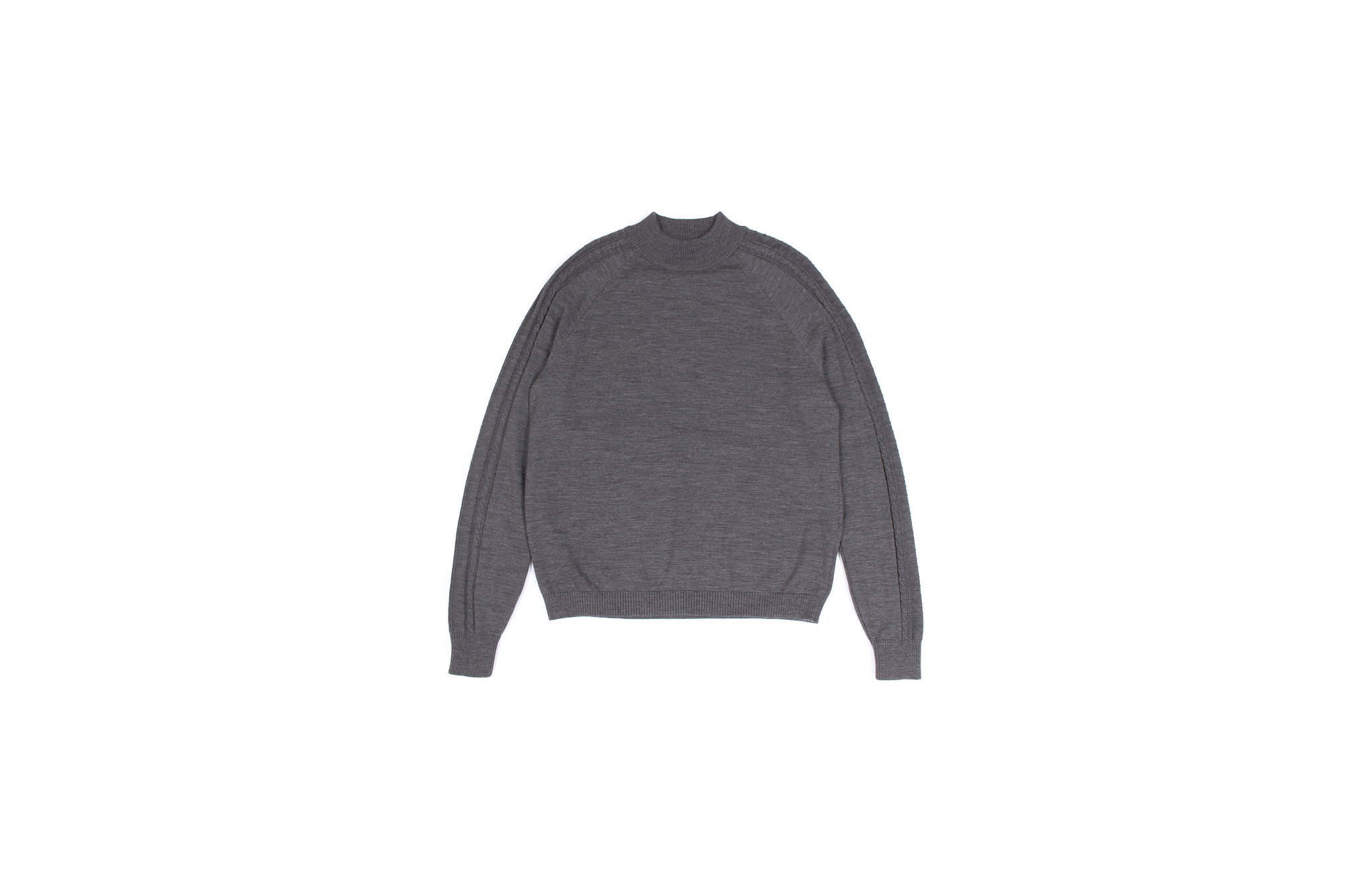 RIVORA (リヴォラ) SIDE CABLE Mock Neck Pull-Over (サイドケーブル モックネック プルオーバー) SUPER120s Wool サイドケーブル ウール モックネック セーター GRAY (グレー・020) MADE IN JAPAN (日本製) 2021 秋冬 【Alto e Diritto 別注】【Special Model】Alto e Diritto altoediritto アルトエデリット