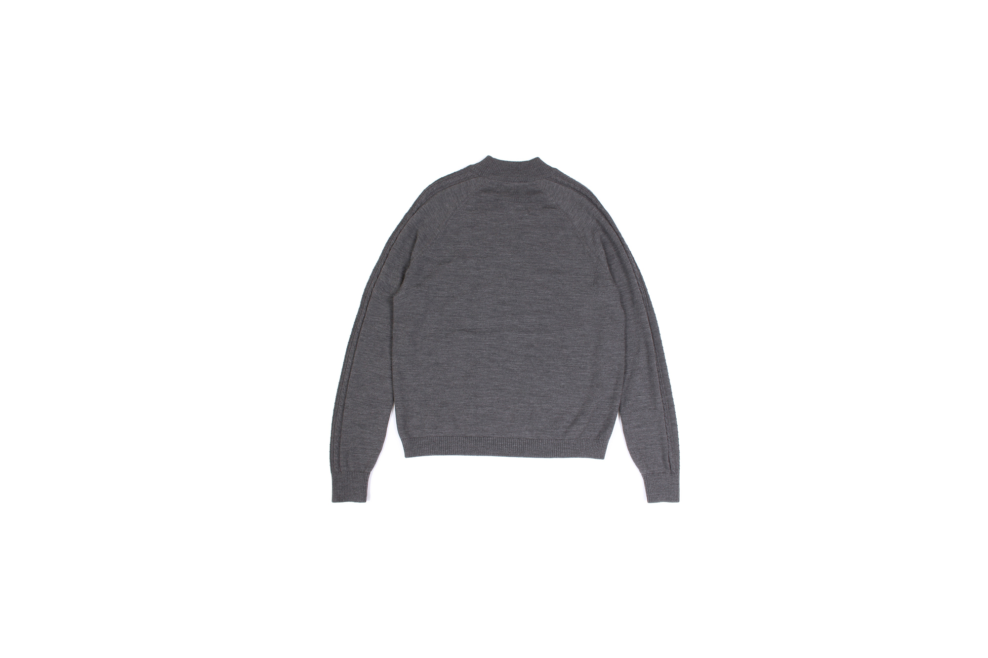 RIVORA (リヴォラ) SIDE CABLE Mock Neck Pull-Over (サイドケーブル モックネック プルオーバー) SUPER120s Wool サイドケーブル ウール モックネック セーター GRAY (グレー・020) MADE IN JAPAN (日本製) 2021 秋冬 【Alto e Diritto 別注】【Special Model】Alto e Diritto altoediritto アルトエデリット