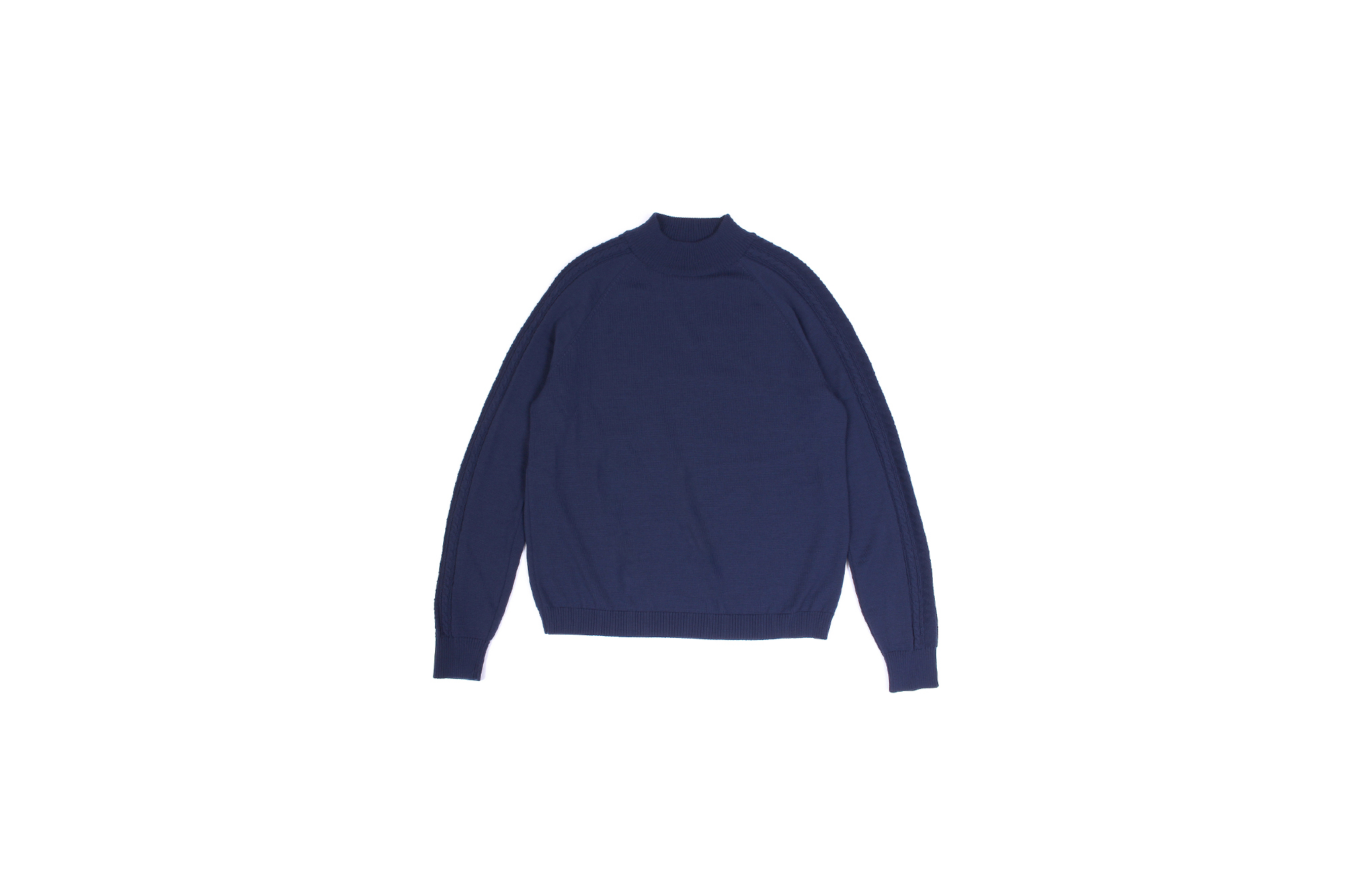 RIVORA (リヴォラ) SIDE CABLE Mock Neck Pull-Over (サイドケーブル モックネック プルオーバー) SUPER120s Wool サイドケーブル ウール モックネック セーター NAVY (ネイビー・040) MADE IN JAPAN (日本製) 2021 秋冬 【Alto e Diritto 別注】【Special Model】Alto e Diritto altoediritto アルトエデリット