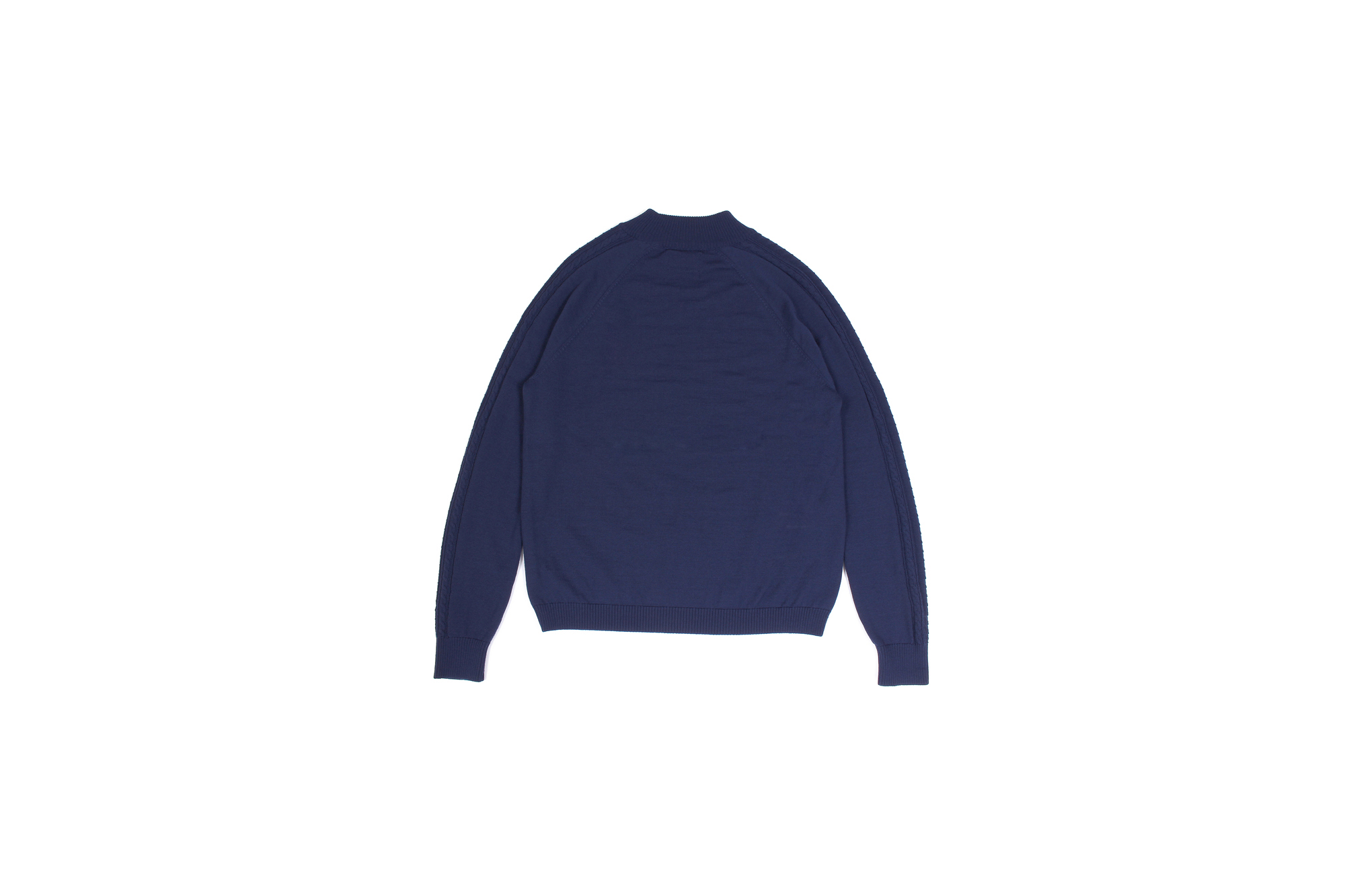 RIVORA (リヴォラ) SIDE CABLE Mock Neck Pull-Over (サイドケーブル モックネック プルオーバー) SUPER120s Wool サイドケーブル ウール モックネック セーター NAVY (ネイビー・040) MADE IN JAPAN (日本製) 2021 秋冬 【Alto e Diritto 別注】【Special Model】Alto e Diritto altoediritto アルトエデリット