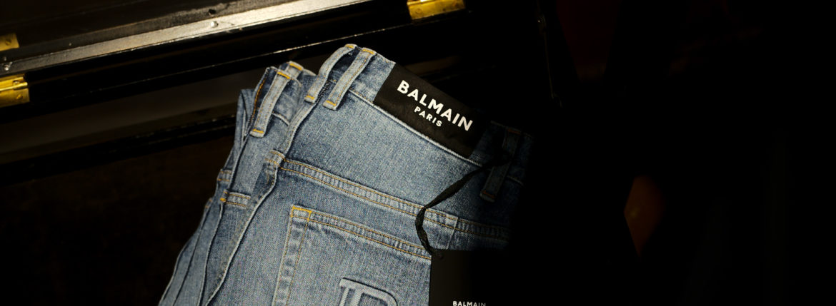 BALMAIN（バルマン）SKINNY COTTON SLIM CUT JEANS (スキニー コットン スリムカット ジーンズ) ストレッチ スキニー デニムパンツ BLUE (ブルー) MADE IN JAPAN (日本製) 2021秋冬 愛知 名古屋 Alto e Diritto altoediritto アルトエデリット デニム バルマンデニム