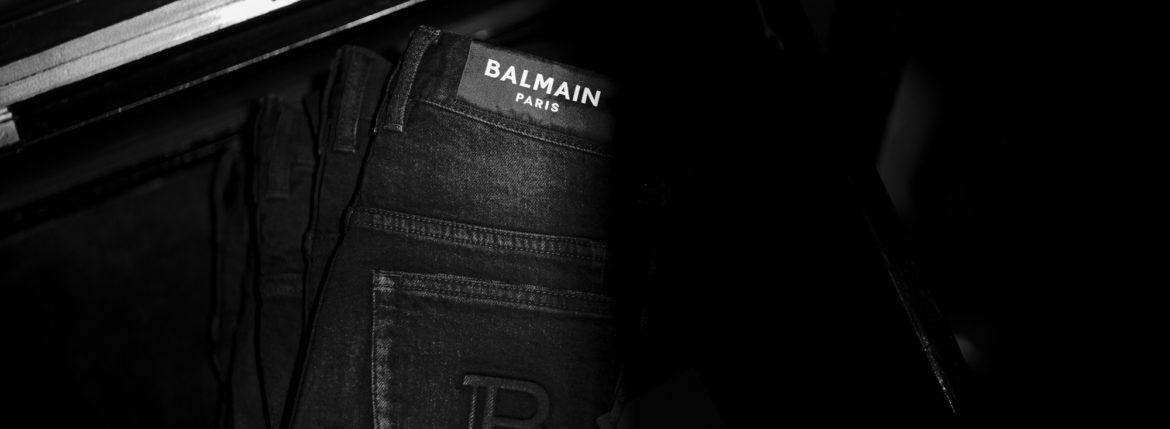 BALMAIN バルマン WH1MF000 146D フェードブラック コットン スリムカット ジーンズ エンボスロゴ 108,900円 愛知　名古屋 Alto e Diritto altoediritto アルトエデリット ブラックデニム ブラックジーンズ グレーデニム バルマンブラック