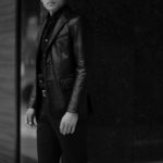 cuervo bopoha(クエルボ ヴァローナ) Satisfaction Leather Collection (サティスファクション レザー コレクション) LEON (レオン) BUFFALO LEATHER (バッファロー レザー) シングル テーラード ジャケット BLACK (ブラック) MADE IN JAPAN (日本製) 2021のイメージ