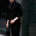 cuervo bopoha(クエルボ ヴァローナ) Sartoria Collection (サルトリア コレクション) Riot (ライオット) STRETCH COTTON ストレッチコットン シャツ BLACK(ブラック) MADE IN ITALY (イタリア製) 2021 春夏新作のイメージ