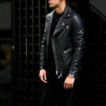 EMMETI (エンメティ) TORINO (トリノ) Lambskin (ラムレザー) ダブルライダース BLUE (ネイビー) Made in italy (イタリア製) 2021秋冬 【Alto e Diritto限定】【Special Model】【ご予約受付中】のイメージ
