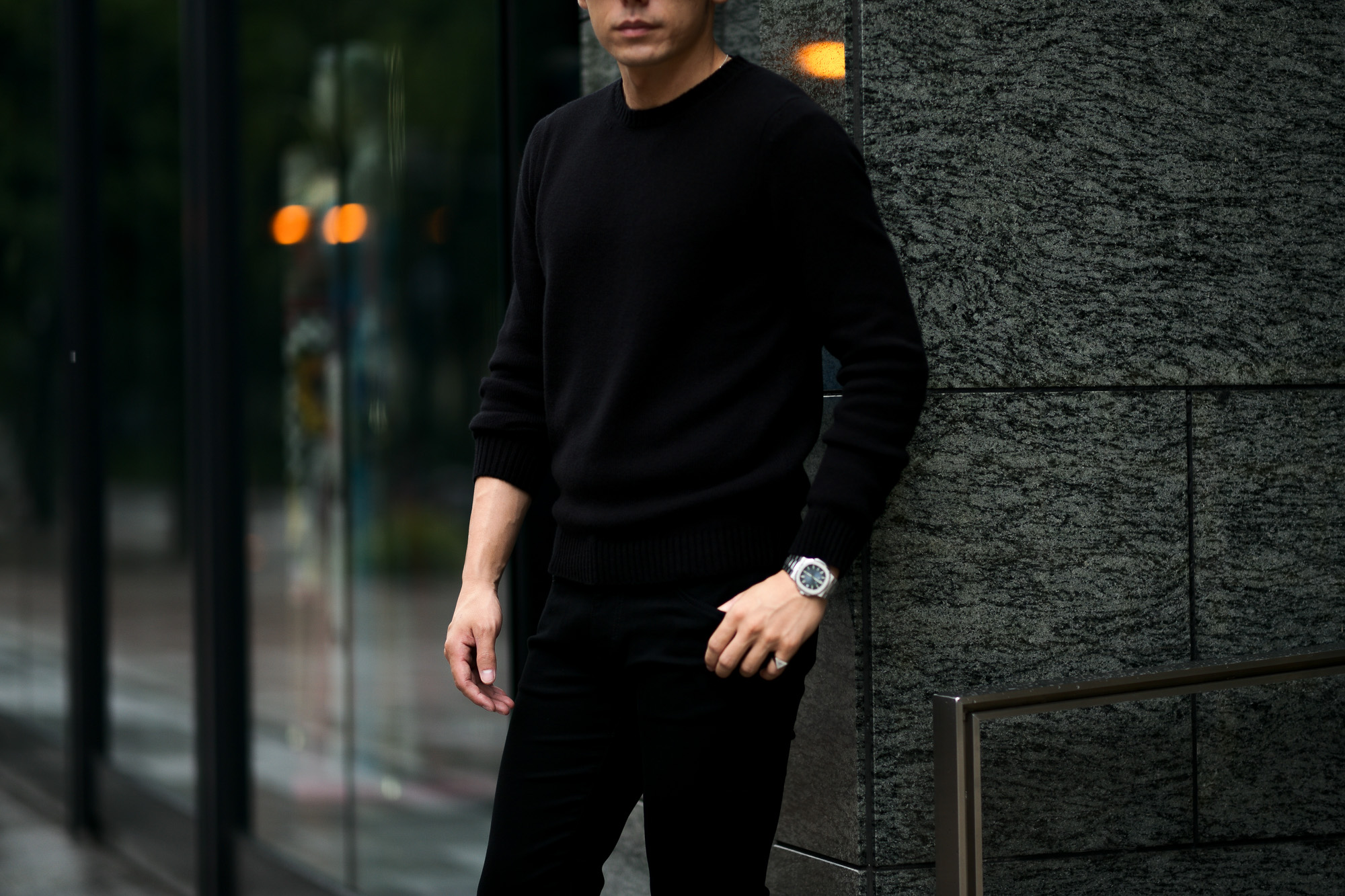 MONARO Loropiana Baby Cashmere 100% Crew Neck Sweater BLACK 2021AW MONARO (モナーロ) Baby Cashmere Crew Neck Sweater (ベビーカシミヤ クルーネック セーター) Loropiana (ロロピアーナ) Baby Cashmere 100% 7ゲージ ベビーカシミヤ ニット セーター BLACK (ブラック) MADE IN ITALY  愛知 名古屋 Alto e Diritto altoediritto アルトエデリット スペシャルモデル ミドルゲージ