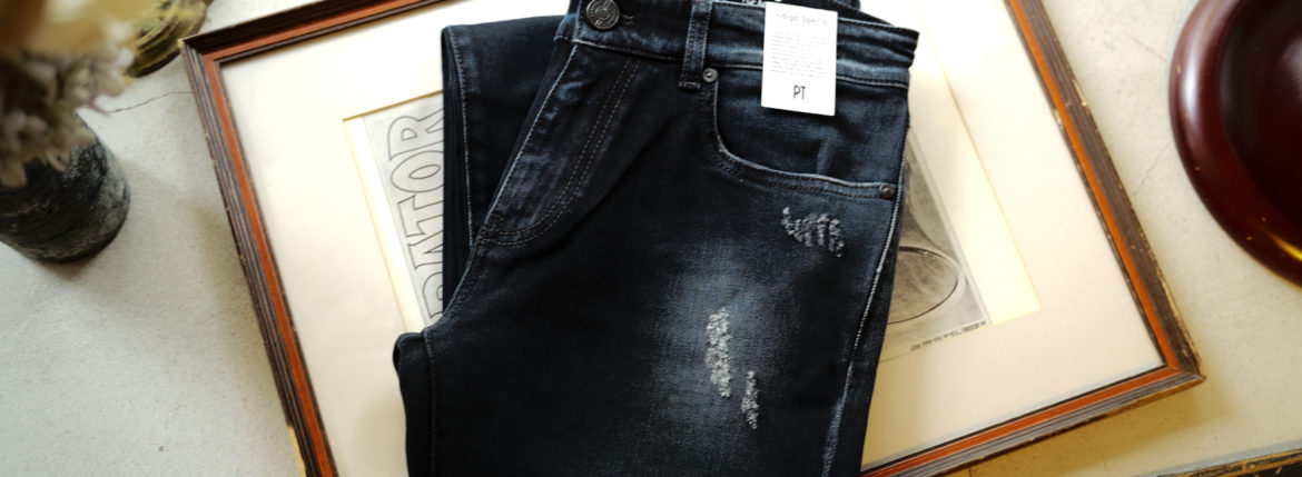 PT TORINO DENIM (ピーティートリノデニム) ROCK (ロック) SKINNY FIT (スキニーフィット) ストレッチ クラッシュ デニムパンツ BLACK CRUSH(ブラッククラッシュ・MB07) 2021秋冬新作 愛知 名古屋 Alto e Diritto altoediritto アルトエデリット ジーンズ デニム ブラックデニム グレーデニム