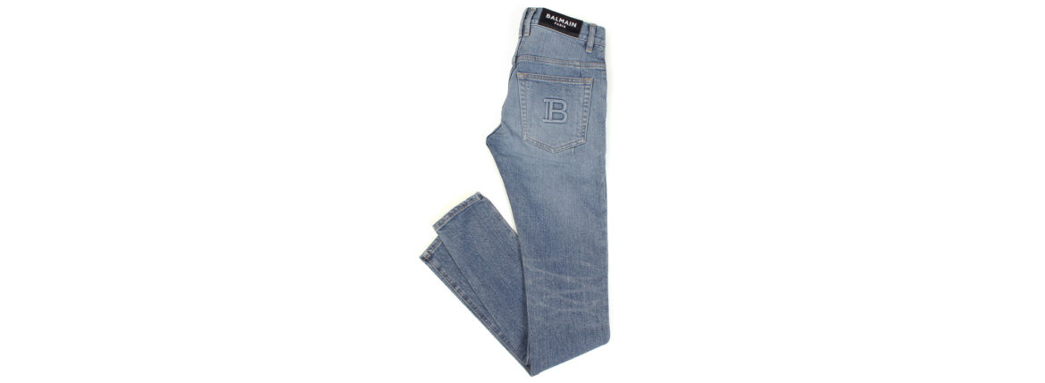 BALMAIN（バルマン）SKINNY COTTON SLIM CUT JEANS (スキニー コットン スリムカット ジーンズ) ストレッチ スキニー デニムパンツ BLUE (ブルー) MADE IN JAPAN (日本製) 2021秋冬 愛知 名古屋 Alto e Diritto altoediritto アルトエデリット デニム バルマンデニム