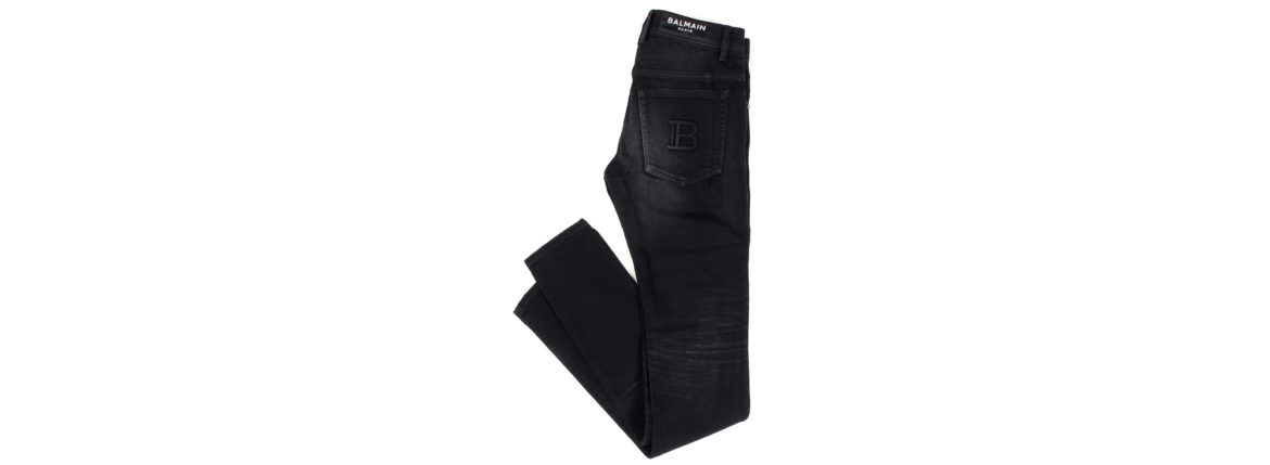 BALMAIN（バルマン）SKINNY COTTON SLIM CUT JEANS (スキニー コットン スリムカット ジーンズ) ストレッチ スキニー デニムパンツ NOIR (ブラック) MADE IN JAPAN (日本製) 2021 秋冬 愛知 名古屋 Alto e Diritto altoediritto アルトエデリット バルマンデニム デニムバルマン ブラックデニム