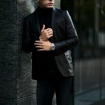 cuervo bopoha(クエルボ ヴァローナ) Satisfaction Leather Collection (サティスファクション レザー コレクション) LEON (レオン) BUFFALO LEATHER (バッファロー レザー) シングル テーラード ジャケット BLACK (ブラック) MADE IN JAPAN (日本製) 2021秋冬新作のイメージ