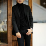 cuervo bopoha (クエルボ ヴァローナ) Sartoria Collection (サルトリア コレクション) Lobb (ロブ) Hound’s tooth Jersey ハウンドトゥースジャージ ジャケット BLACK (ブラック) MADE IN JAPAN (日本製) 2021秋冬新作 【入荷しました】【フリー分発売開始】のイメージ