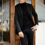 cuervo bopoha (クエルボ ヴァローナ) Sartoria Collection (サルトリア コレクション) Lobb (ロブ) Hound’s tooth Jersey ハウンドトゥースジャージ ジャケット BLACK (ブラック) MADE IN JAPAN (日本製) 2021秋冬新作のイメージ