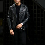 EMMETI (エンメティ) TORINO (トリノ) Lambskin (ラムレザー) ダブルライダース BLUE (ネイビー) Made in italy (イタリア製) 2021秋冬 【Alto e Diritto限定】【Special Model】【ご予約受付中】のイメージ