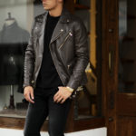 EMMETI (エンメティ) TORINO (トリノ) Lambskin (ラムレザー) ダブルライダース MARRONE (ブラウン) Made in italy (イタリア製) 2021秋冬 【Alto e Diritto限定】【Special Model】【ご予約受付中】のイメージ