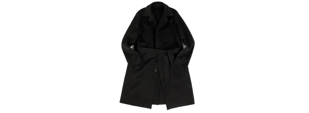 Finjack (フィンジャック) Cashmere Double Face Belted coat カシミア ダブルフェイス ベルテッド バルカラー コート BLACK (ブラック) MADE IN JAPAN (日本製) 2021 秋冬新作 愛知 名古屋 Alto e Diritto altoediritto アルトエデリット コート