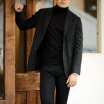 cuervo bopoha (クエルボ ヴァローナ) Sartoria Collection (サルトリア コレクション) Lobb (ロブ) Hound’s tooth Jersey ハウンドトゥースジャージ ジャケット BLACK (ブラック) MADE IN JAPAN (日本製) 2021秋冬新作のイメージ