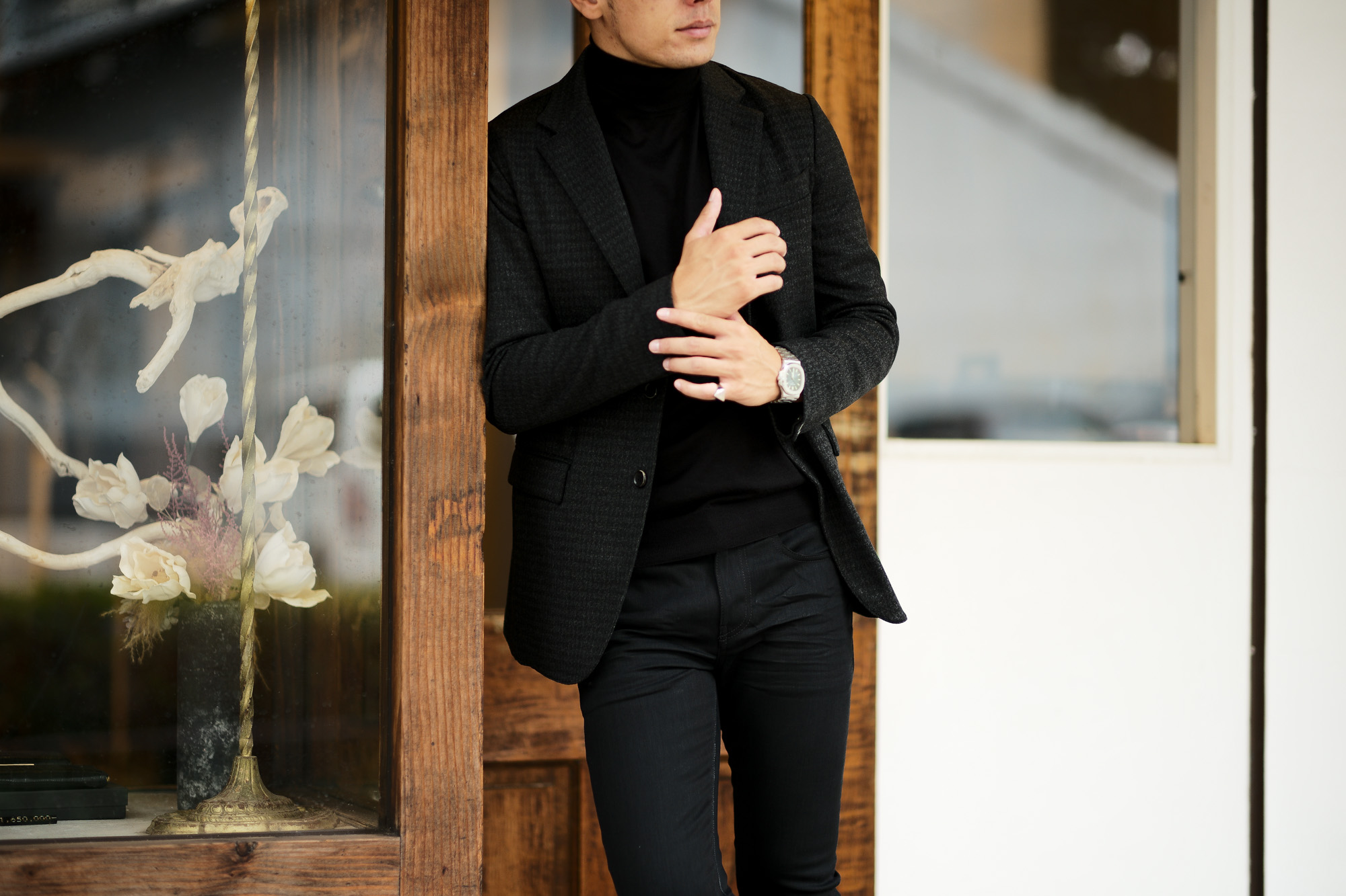 cuervo bopoha (クエルボ ヴァローナ) Sartoria Collection (サルトリア コレクション) Lobb (ロブ) Hound’s tooth Jersey ハウンドトゥースジャージ ジャケット BLACK (ブラック) MADE IN JAPAN (日本製) 2021秋冬 愛知 名古屋 Alto e Diritto altoediritto アルトエデリット ジャージジャケット 柄ジャケット ジャケット