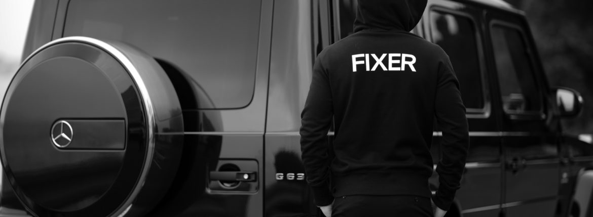 FIXER (フィクサー) FPK-01(エフピーケー01) Zip Up Hoodie ジップアップフーディー(バックプリント) BLACK (ブラック) 【ご予約開始】【2021.10.04(Mon)～2021.10.17(Sun)】 愛知 名古屋 altoediritto アルトエデリット パーカー プリントロゴ ロゴプリント 肉厚 裏サーマル