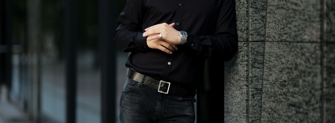 FIXER (フィクサー) FST-01(エフエスティー01) Broad Dress Shirts ストレッチコットン ブロード シャツ BLACK (ブラック) 【ご予約開始】【2021.10.04(Mon)～2021.10.07(Sun)】 愛知 名古屋 Alto e Diritto altoediritto アルトエデリット 黒シャツ ブラックシャツ