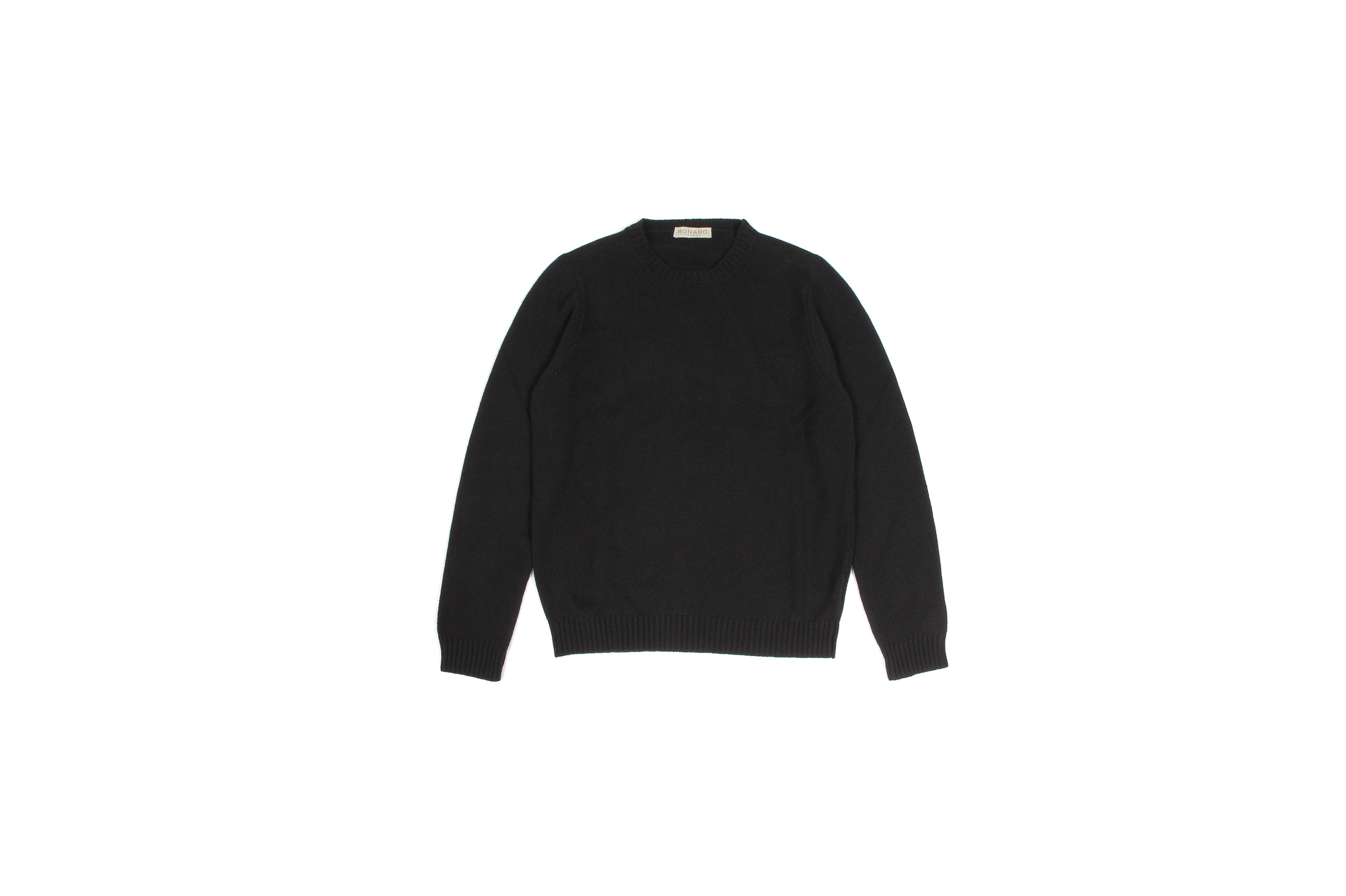 MONARO Loropiana Baby Cashmere 100% Crew Neck Sweater BLACK 2021AW MONARO (モナーロ) Baby Cashmere Crew Neck Sweater (ベビーカシミヤ クルーネック セーター) Loropiana (ロロピアーナ) Baby Cashmere 100% 7ゲージ ベビーカシミヤ ニット セーター BLACK (ブラック) MADE IN ITALY  愛知 名古屋 Alto e Diritto altoediritto アルトエデリット スペシャルモデル ミドルゲージ