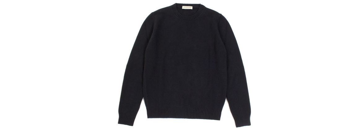 MONARO Loropiana Baby Cashmere 100% Crew Neck Sweater BLACK 2021AW MONARO (モナーロ) Baby Cashmere Crew Neck Sweater (ベビーカシミヤ クルーネック セーター) Loropiana (ロロピアーナ) Baby Cashmere 100% 7ゲージ ベビーカシミヤ ニット セーター BLACK (ブラック) MADE IN ITALY 愛知 名古屋 Alto e Diritto altoediritto アルトエデリット スペシャルモデル ミドルゲージ