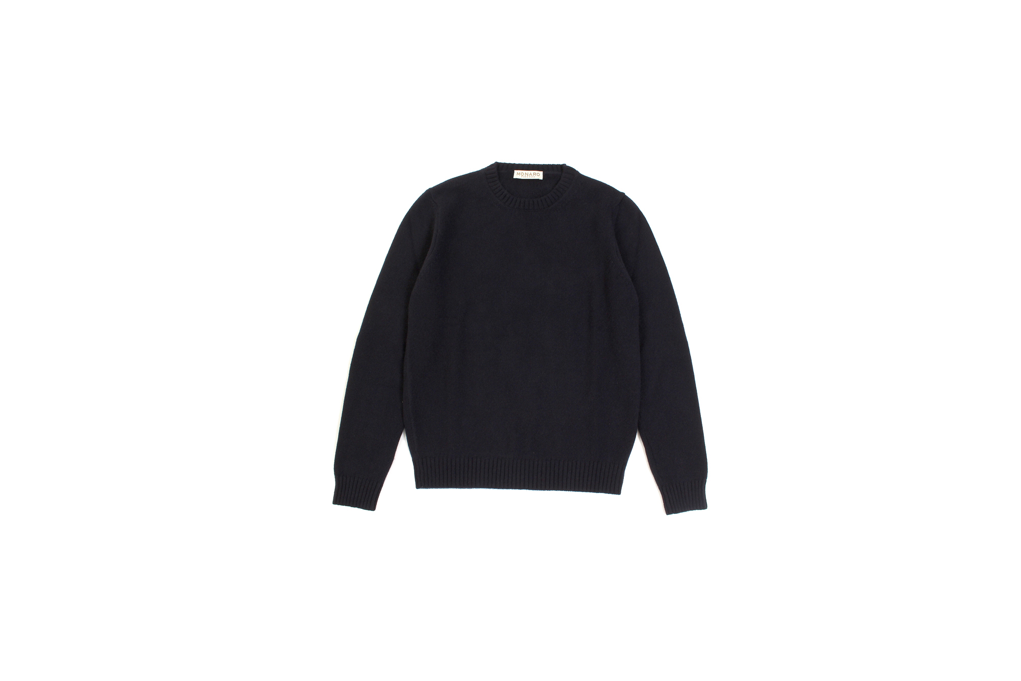 MONARO Loropiana Baby Cashmere 100% Crew Neck Sweater BLACK 2021AW MONARO (モナーロ) Baby Cashmere Crew Neck Sweater (ベビーカシミヤ クルーネック セーター) Loropiana (ロロピアーナ) Baby Cashmere 100% 7ゲージ ベビーカシミヤ ニット セーター BLACK (ブラック) MADE IN ITALY  愛知 名古屋 Alto e Diritto altoediritto アルトエデリット スペシャルモデル ミドルゲージ