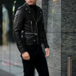 SAINT LAURENT (サンローラン) L01 MOTORCYCLE JACKET (モーターサイクルジャケット) ラムレザー ダブル ライダース ジャケット BLACK(ブラック) Made in italy (イタリア製)のイメージ