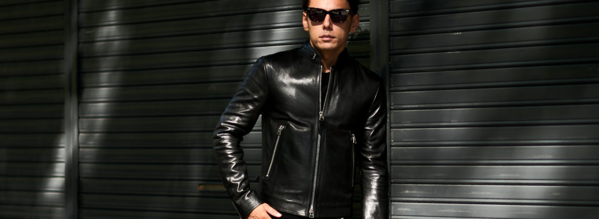 TOM FORD (トムフォード) CAFÉ BIKER JACKET (カフェ バイカー ジャケット) カーフレザー シングル ライダース ジャケット BLACK (ブラック) Made in italy (イタリア製) 2021 秋冬新作のイメージ