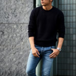 MONARO FIRENZE (モナーロ フィレンツェ) Baby Cashmere Crew Neck Sweater (ベビーカシミヤ クルーネック セーター) Loropiana (ロロピアーナ) Baby Cashmere 100% 7ゲージ ベビーカシミヤ ニット セーター NAVY (ネイビー) MADE IN ITALY(イタリア製) 2021 秋冬新作  【Alto e Diritto別注】【Special Model】のイメージ