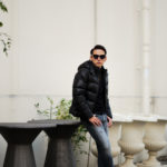 MOORER (ムーレー) BRETT-PE (ブレット) ホワイトグースダウン ラムレザー ダウン ジャケット NERO (ブラック) Made in italy (イタリア製) 2021 秋冬新作のイメージ