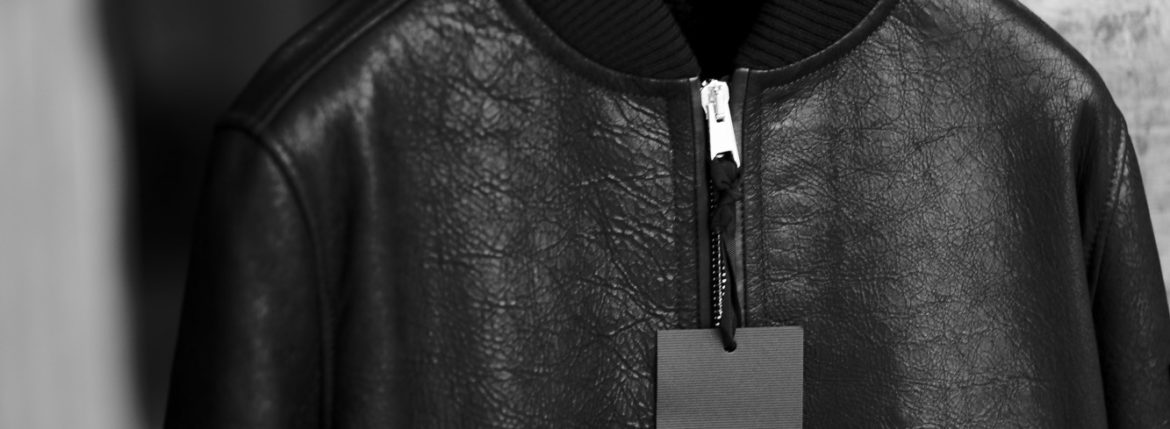 Solleciti MA-1 FLIGHT JACKET Cracked Muton BLACK Solleciti (ソレシティ) MA-1 FLIGHT JACKET (MA-1 フライトジャケット) Cracked Muton (クラックムートン) フライトジャケット Made in italy (イタリア製) 愛知　名古屋 Alto e Diritto altoediritto アルトエデリット レザージャケット