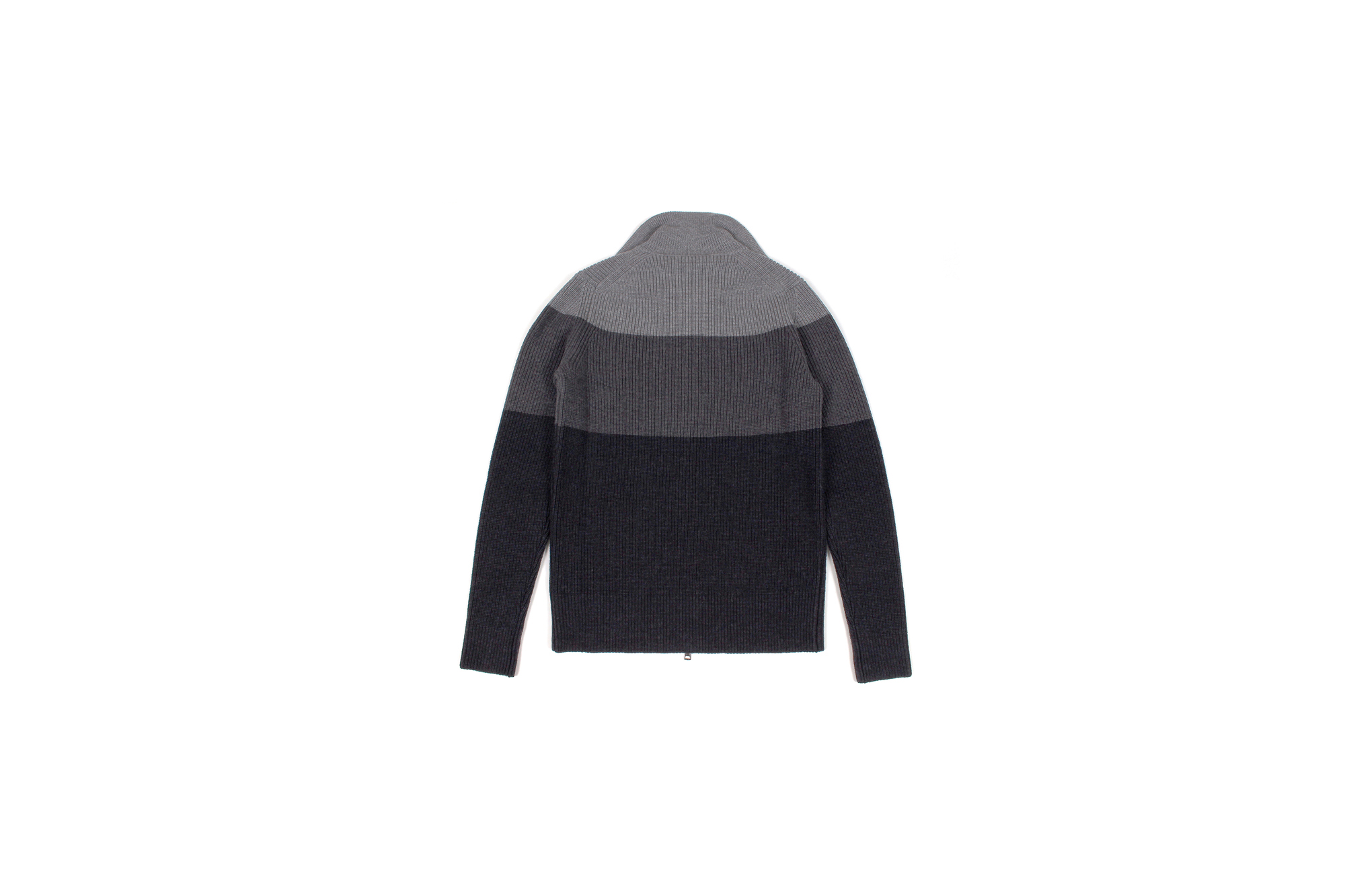 ZANONE (ザノーネ) Color Block Knit Zip Up Jacket (カラーブロック ニット ジップアップ ジャケット) VIRGIN WOOL 100% 7ゲージ ウールリブニット ジャケット BLACK (ブラック/グレー・Z3230) MADE IN ITALY(イタリア製) 2021 秋冬新作 愛知 名古屋 Alto e Diritto altoediritto アルトエデリット