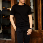 FEDELI(フェデリ) Crew Neck T-shirt (クルーネック Tシャツ) ギザコットン Tシャツ BLACK (ブラック・36) made in italy (イタリア製) 2022 春夏新作 【入荷しました】【フリー分発売開始】のイメージ