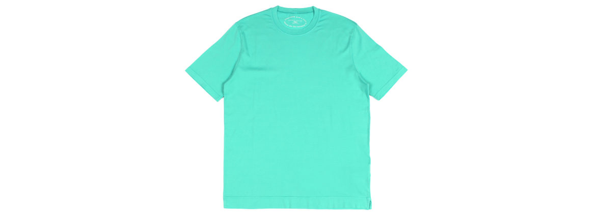 FEDELI(フェデリ) Crew Neck T-shirt (クルーネック Tシャツ) ギザコットン Tシャツ BLUE (ブルー・121) made in italy (イタリア製) 2022 春夏 【Special Color】【ご予約受付中】のイメージ