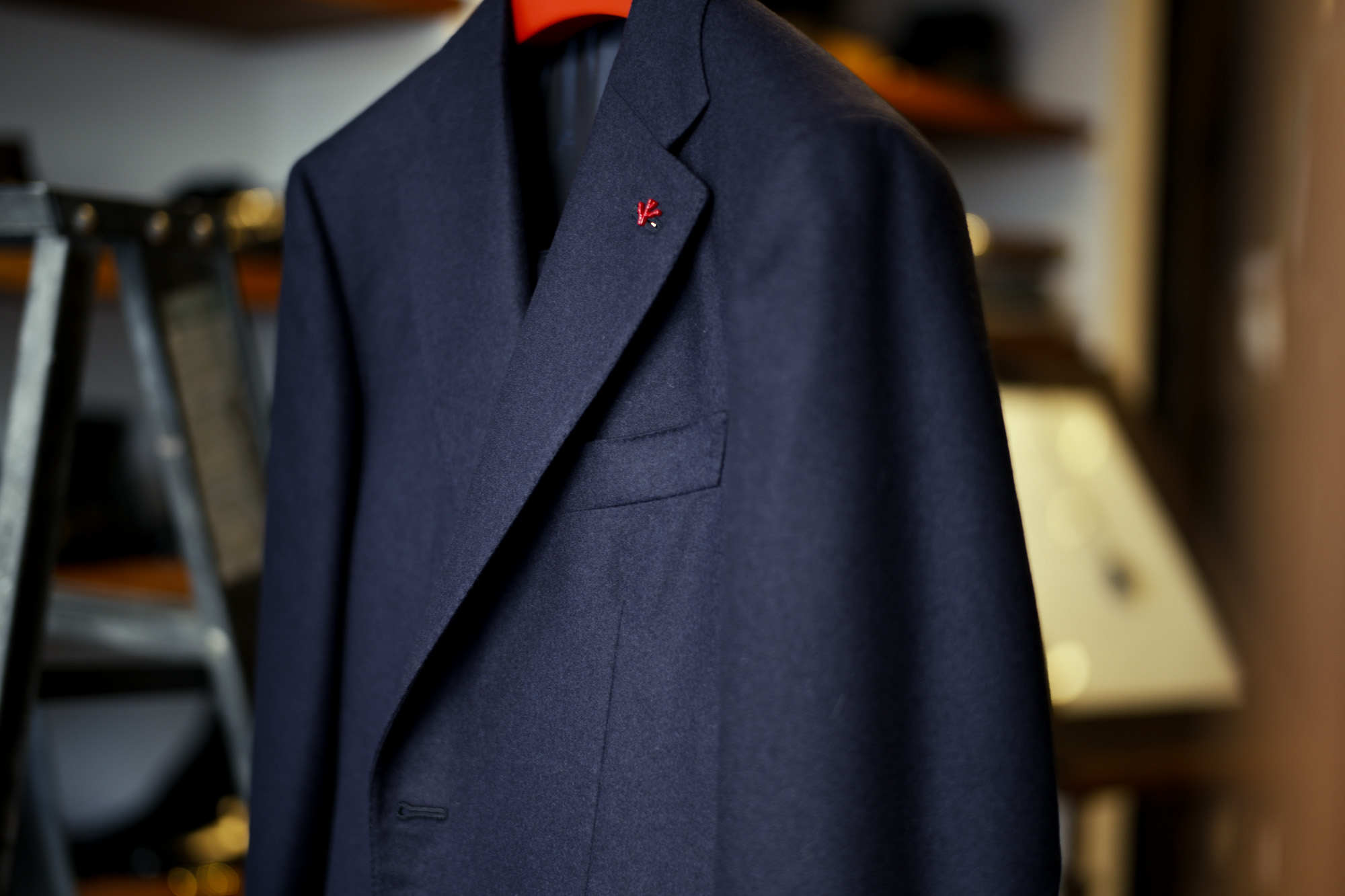 ISAIA "MADE TO MEASURE" GREGORY SUITS "CASHMERE FLANNEL" NAVY 2021AW イザイア オーダー グレゴリー スーツ カシミヤ ウール カシミヤフランネル  ネイビー 2021秋冬 愛知 名古屋 Alto e Diritto altoediritto アルトエデリット