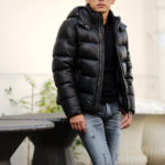 MOORER (ムーレー) BRETT-PE (ブレット) ホワイトグースダウン ラムレザー ダウン ジャケット NERO (ブラック) Made in italy (イタリア製) 2021 秋冬新作のイメージ