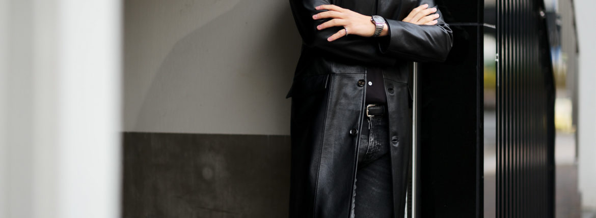 cuervo bopoha (クエルボ ヴァローナ) Satisfaction Leather Collection (サティスファクション レザー コレクション) Ferro (フェッロ) BUFFALO LEATHER (バッファロー レザー) レザー コート BLACK (ブラック) MADE IN JAPAN (日本製) 2022のイメージ