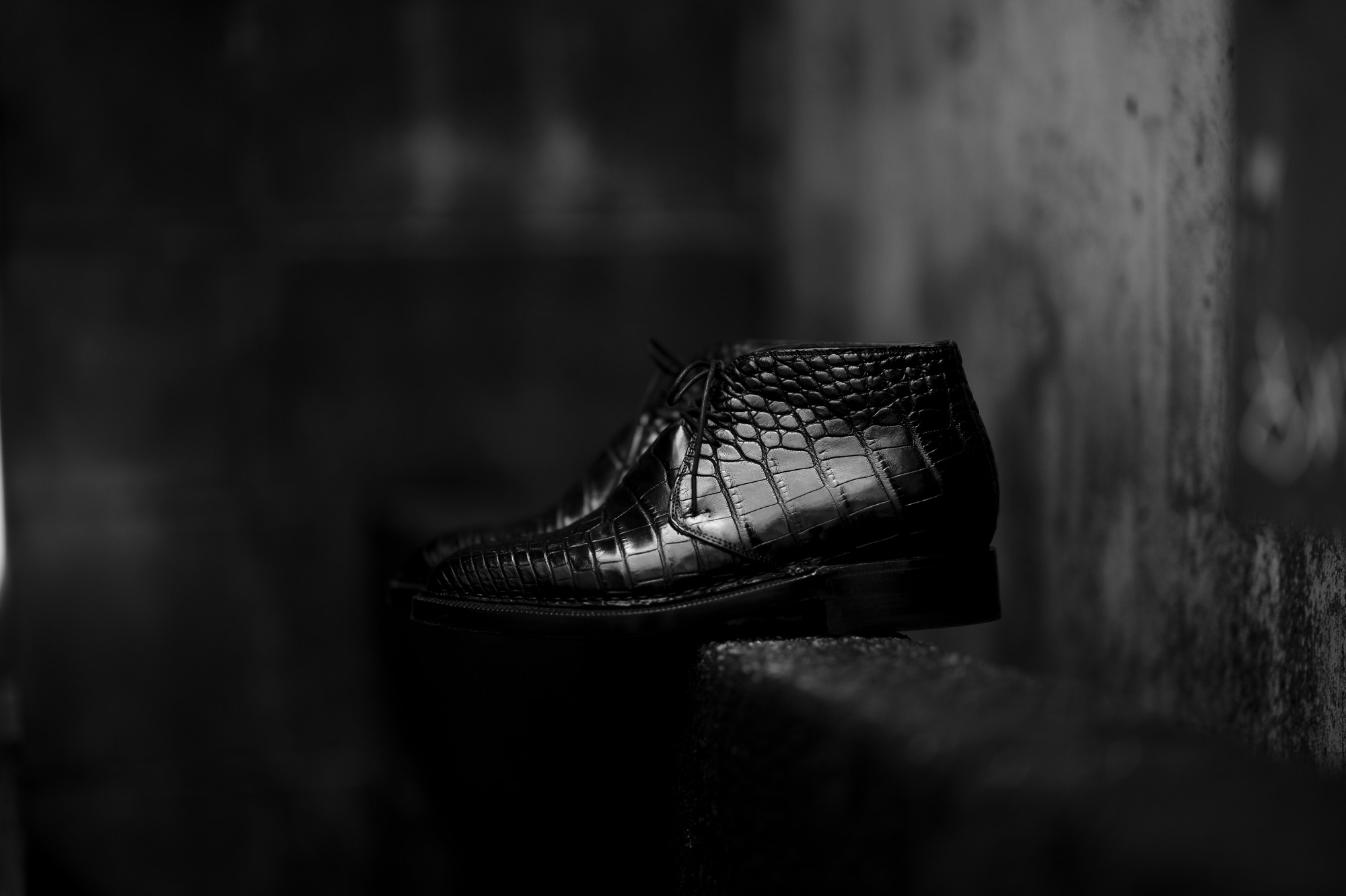 ENZO BONAFE (エンツォボナフェ) ART.3722 Crocodile Chukka boots クロコダイル Mat Crocodile Leather マット クロコダイル エキゾチックレザー チャッカブーツ NERO (ブラック) made in italy (イタリア製) 2022 愛知　名古屋 Alto e Diritto altoediritto アルトエデリット