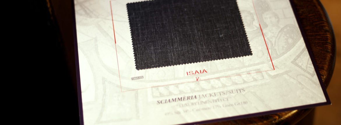 ISAIA / イザイア 【MADE TO MEASURE】【2022春夏】【Black / 49％ Silk,34% Cashmere,17% Linen】 シャンパンゴールド 2022年3月19日 土曜 3月20日 日曜 ヘッドテーラー 片桐氏 3/19,3/20ご来店 オーダー会 受注会 愛知 名古屋 Alto e Diritto altoediritto アルトエデリット ジャケット SILK 49 CASHMERE 34 LINEN 17 シルク カシミヤ リネン カシミヤ 60 シルク 32 リネン 8"