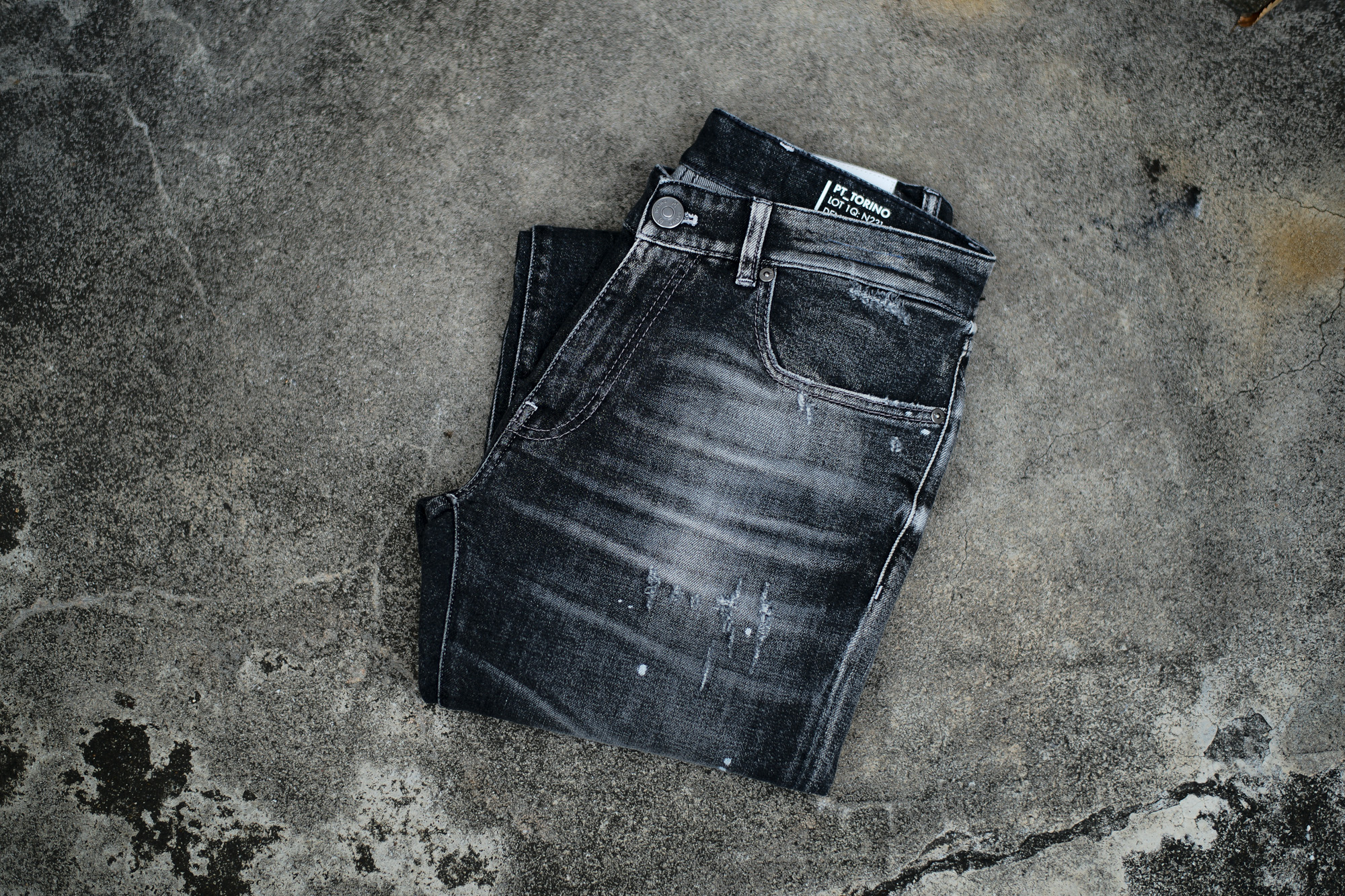 PT TORINO DENIM "ROCK" BLACK CRUSH・MK39 2022秋冬 【ご予約開始】ピーティートリノデニム ロック ストレッチデニムパンツ ダメージデニム クラッシュデニム 愛知 名古屋 Alto e Diritto altoediritto アルトエデリット