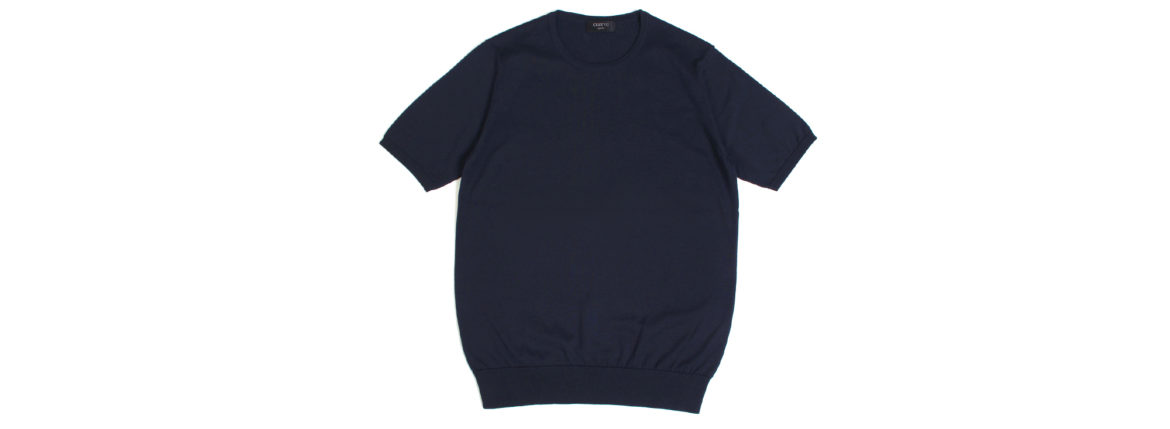 cuervo bopoha (クエルボ ヴァローナ) Sartoria Collection (サルトリア コレクション) Oliver (オリバー) GIZA87 56/3 ギザコットン ニットTシャツ NAVY (ネイビー) MADE IN JAPAN (日本製) 2022 春夏新作 【Special Model】【入荷しました】【フリー分発売開始】愛知 名古屋 Alto e Diritto altoediritto アルトエデリット