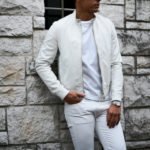 EMMETI (エンメティ) JURI GOLD (ユリ ゴールド) Lambskin Nappa Silk (ラムナッパシルクレザー) シングルライダース BIANCO(ホワイト) Made in italy (イタリア製) 2022春夏新作のイメージ