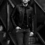 SAINT LAURENT (サンローラン) ASYMMETRY JACKET (アシンメトリージャケット) VINTAGE CRINKLED LEATHER (ヴィンテージクリンクルレザー) ラムレザー ジャケット BLACK (ブラック) Made in italy (イタリア製)のイメージ