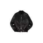 Solleciti (ソレシティ) MA-1 FLIGHT JACKET (MA-1 フライトジャケット) Cracked Muton (クラックムートン) フライトジャケット BLACK (ブラック) Made in italy (イタリア製)のイメージ